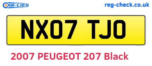 NX07TJO are the vehicle registration plates.
