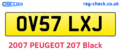OV57LXJ are the vehicle registration plates.