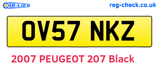 OV57NKZ are the vehicle registration plates.