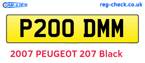 P200DMM are the vehicle registration plates.