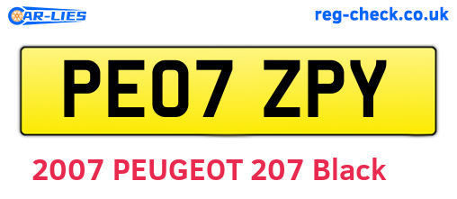 PE07ZPY are the vehicle registration plates.