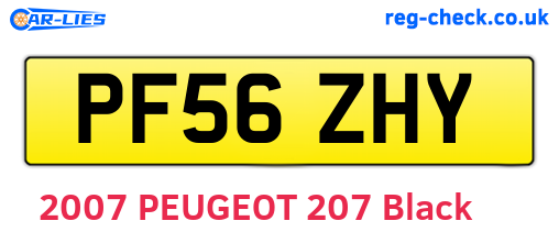 PF56ZHY are the vehicle registration plates.