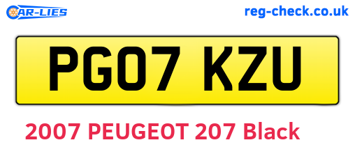PG07KZU are the vehicle registration plates.