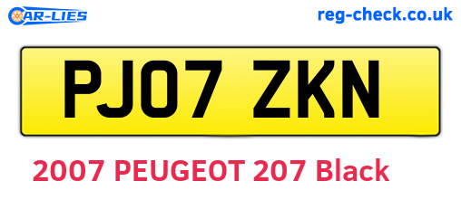PJ07ZKN are the vehicle registration plates.