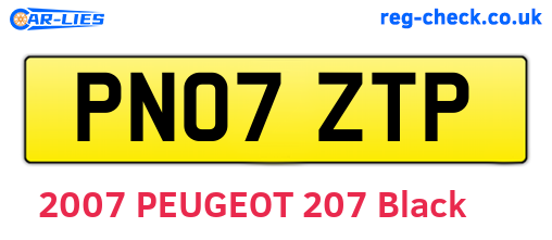 PN07ZTP are the vehicle registration plates.