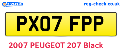 PX07FPP are the vehicle registration plates.