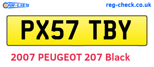 PX57TBY are the vehicle registration plates.