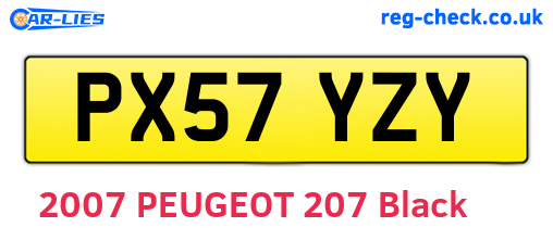 PX57YZY are the vehicle registration plates.