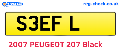 S3EFL are the vehicle registration plates.