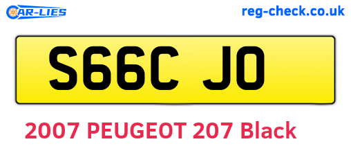 S66CJO are the vehicle registration plates.