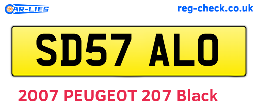 SD57ALO are the vehicle registration plates.