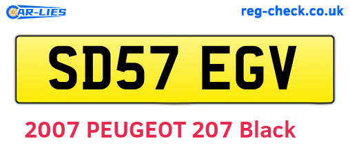 SD57EGV are the vehicle registration plates.