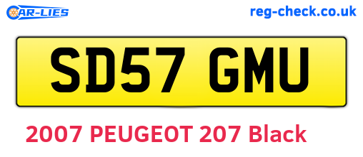SD57GMU are the vehicle registration plates.