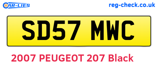 SD57MWC are the vehicle registration plates.