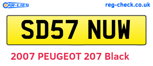 SD57NUW are the vehicle registration plates.