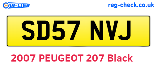 SD57NVJ are the vehicle registration plates.