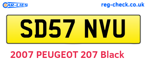 SD57NVU are the vehicle registration plates.