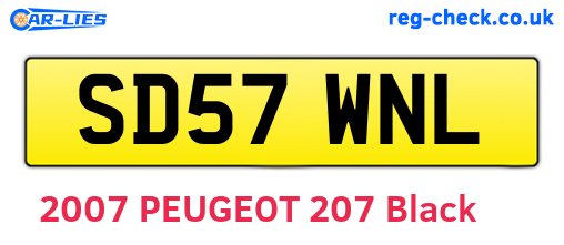 SD57WNL are the vehicle registration plates.