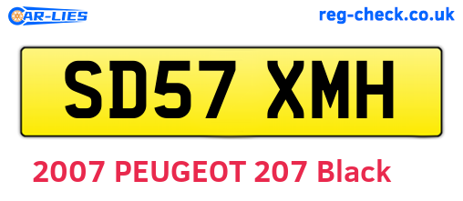 SD57XMH are the vehicle registration plates.