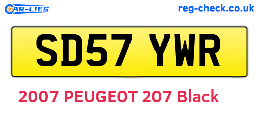 SD57YWR are the vehicle registration plates.