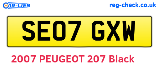 SE07GXW are the vehicle registration plates.