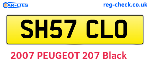 SH57CLO are the vehicle registration plates.