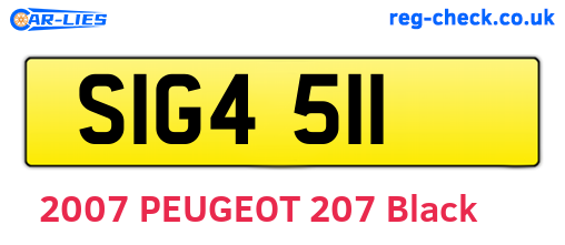 SIG4511 are the vehicle registration plates.