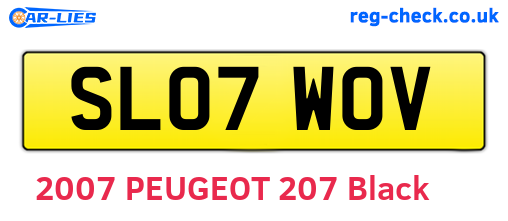 SL07WOV are the vehicle registration plates.