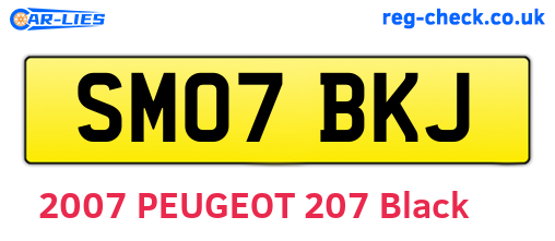 SM07BKJ are the vehicle registration plates.