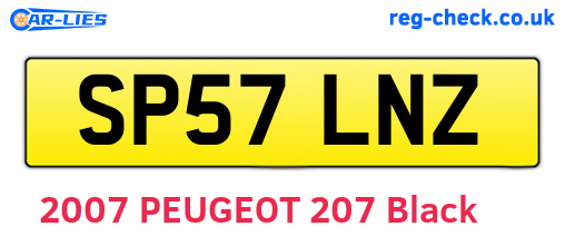 SP57LNZ are the vehicle registration plates.
