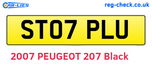 ST07PLU are the vehicle registration plates.