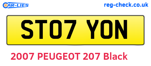 ST07YON are the vehicle registration plates.