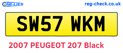 SW57WKM are the vehicle registration plates.