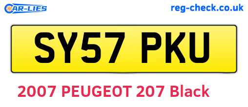 SY57PKU are the vehicle registration plates.
