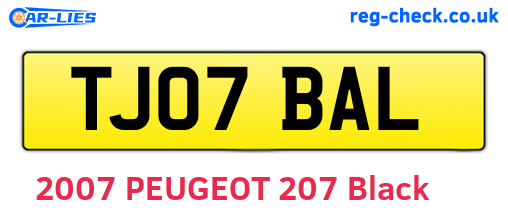 TJ07BAL are the vehicle registration plates.