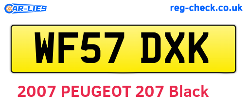 WF57DXK are the vehicle registration plates.