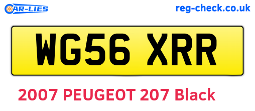 WG56XRR are the vehicle registration plates.