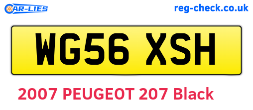 WG56XSH are the vehicle registration plates.