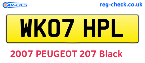 WK07HPL are the vehicle registration plates.