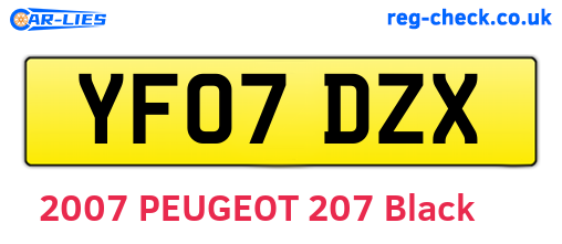 YF07DZX are the vehicle registration plates.
