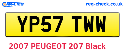 YP57TWW are the vehicle registration plates.
