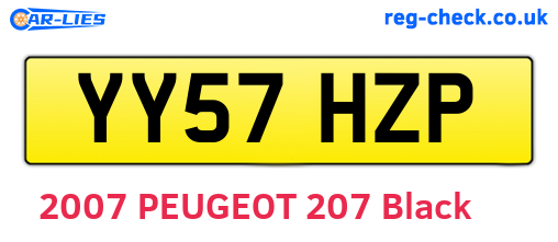 YY57HZP are the vehicle registration plates.