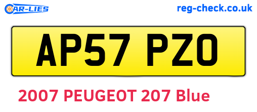 AP57PZO are the vehicle registration plates.