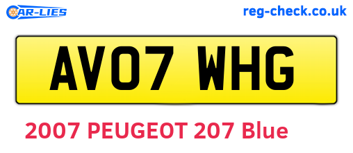 AV07WHG are the vehicle registration plates.