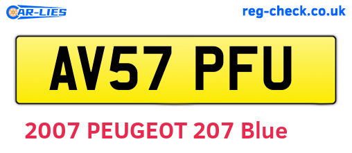 AV57PFU are the vehicle registration plates.