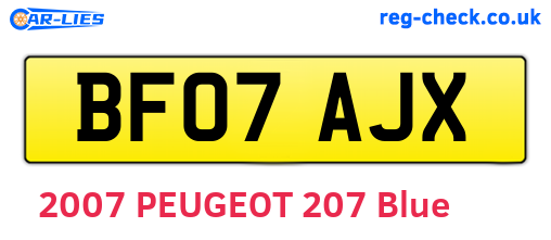 BF07AJX are the vehicle registration plates.