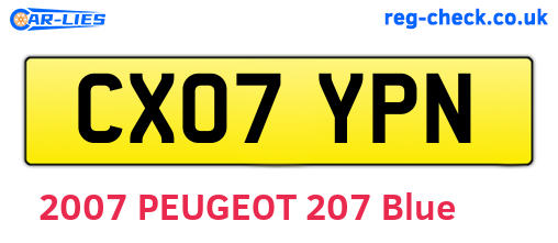CX07YPN are the vehicle registration plates.