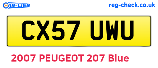 CX57UWU are the vehicle registration plates.