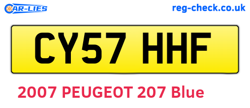 CY57HHF are the vehicle registration plates.