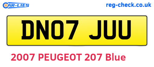 DN07JUU are the vehicle registration plates.